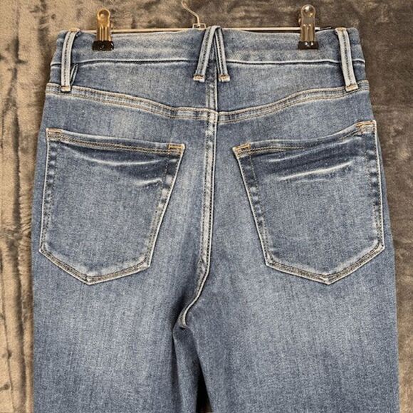 Good American Good Legs Stovepipe Jeans Medium Whisker Wash Size 4 - Picture 6 of 14